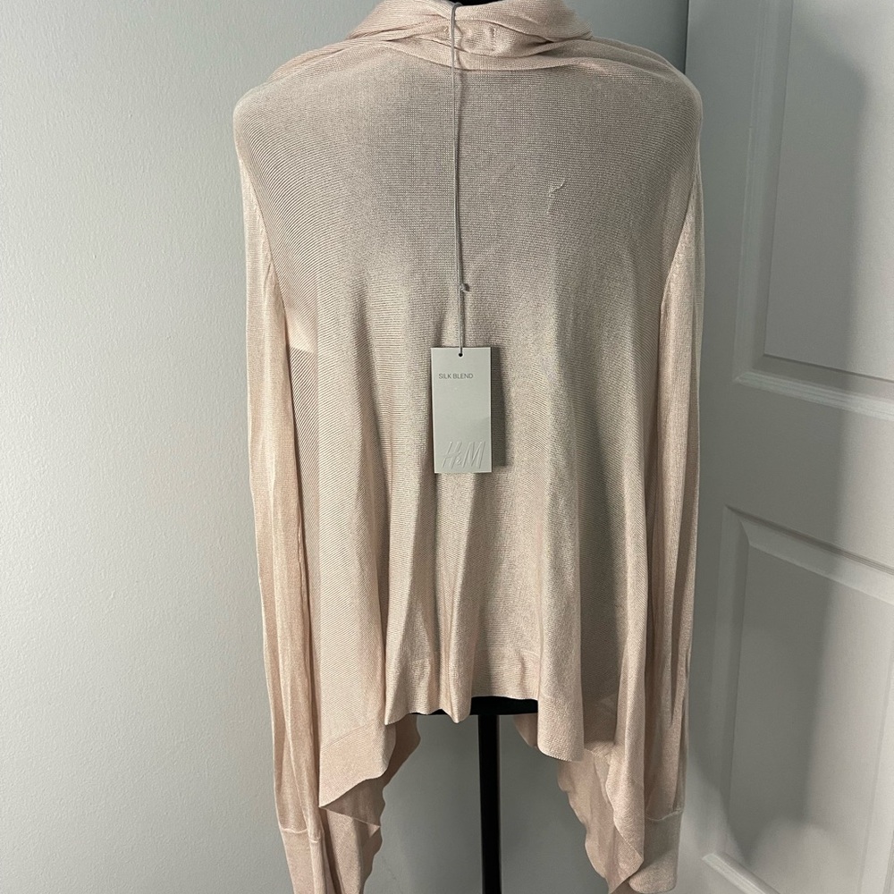 H&M l Silk Blend Open Front Cardigan l Size M/L l NWT l Poshmark - Picture 4 of 10